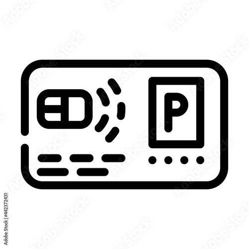 pass card parking line icon vector. pass card parking sign. isolated contour symbol black illustration