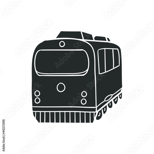 Train Icon Silhouette Illustration. Transport Vector Graphic Pictogram Symbol Clip Art. Doodle Sketch Black Sign.