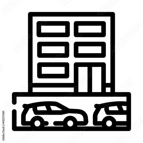 underground parking line icon vector. underground parking sign. isolated contour symbol black illustration