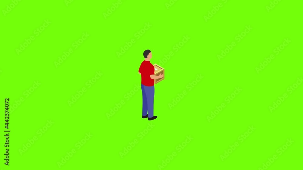 Man delivery box icon animation Man delivery box icon animation