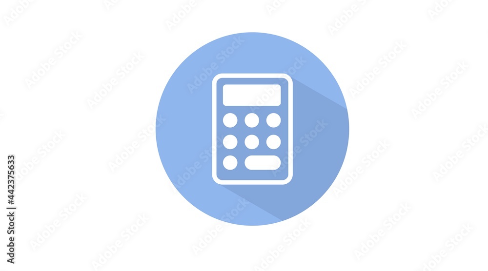 Calculator Icon. Blue rounded flat isolated icon of a calculator Calculator Icon. Blue rounded flat isolated icon of a calculator