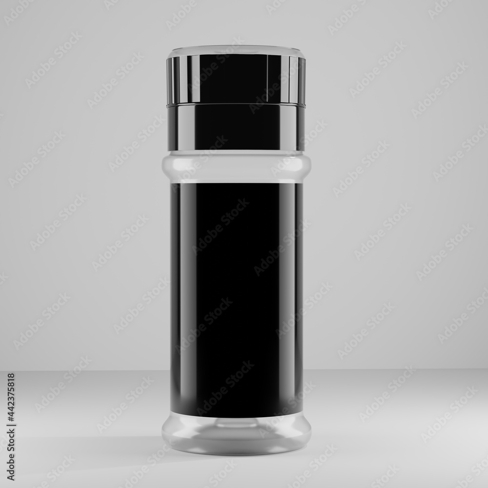 clear spices bottle with gold cap and blank label for mockup clear spices bottle with gold cap and blank label for mockup