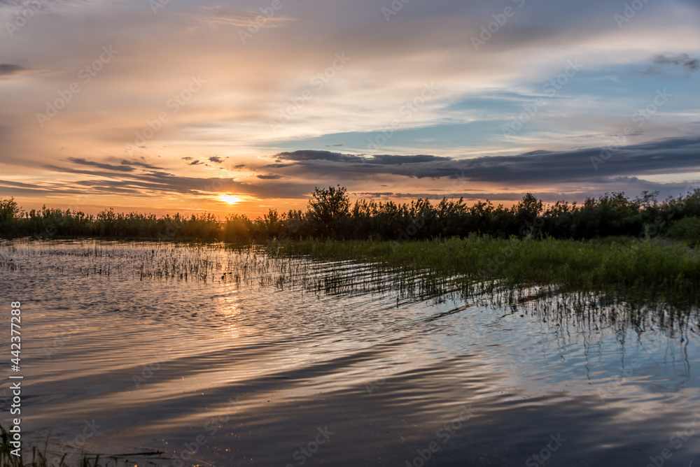 Sunset with Reflections at a Lake in Latvia Sunset with Reflections at a Lake in Latvia
