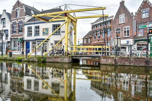 The Fortegracht bridge Maassluis, in street view. Netherlands, Holland, Europe photo