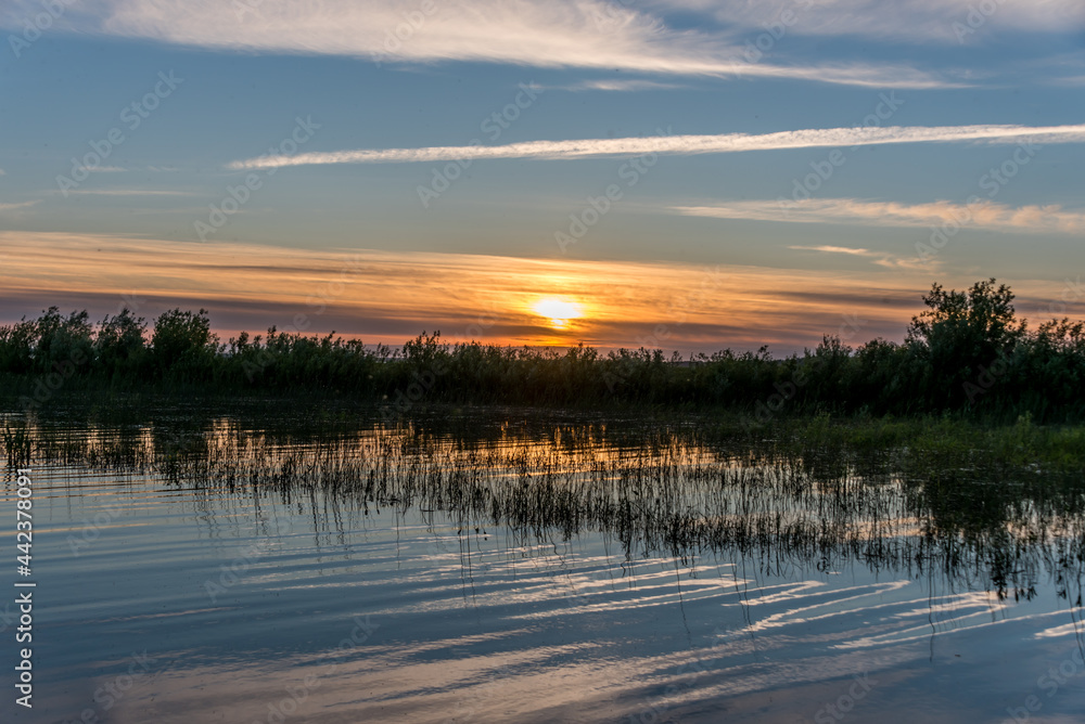 Sunset with Reflections at a Lake in Latvia Sunset with Reflections at a Lake in Latvia