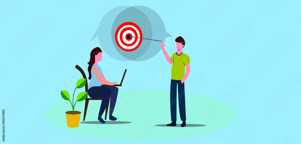 2d illustration business target concept 2d illustration business target concept