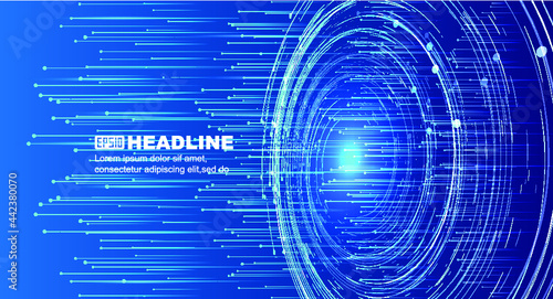 Helical coils emitting dot line particle Internet technology big data background.