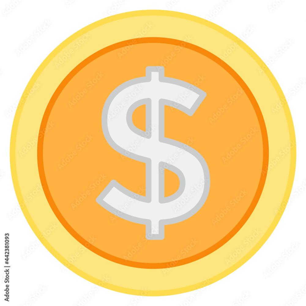 A trendy vector design of dollar coin A trendy vector design of dollar coin