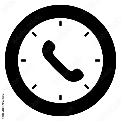 Receiver inside clock, icon of helpline