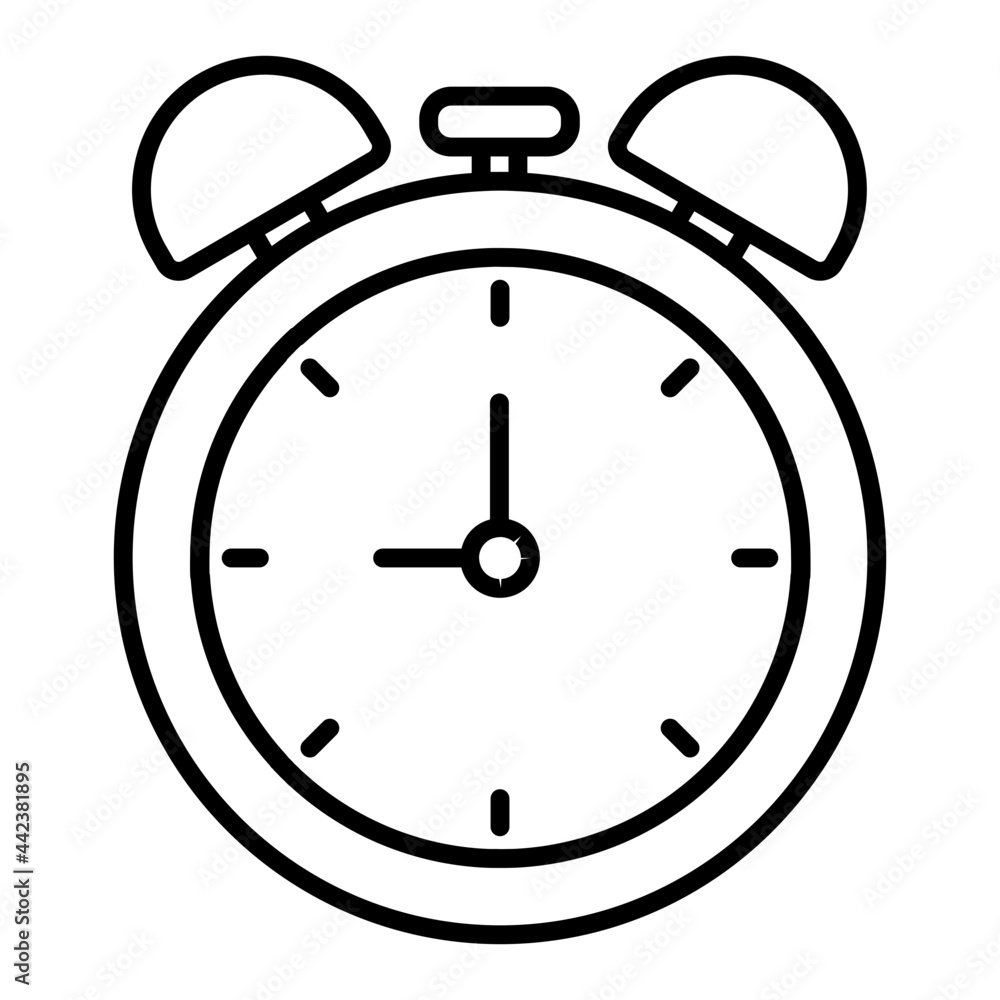 An editable design icon of alarm clock An editable design icon of alarm clock