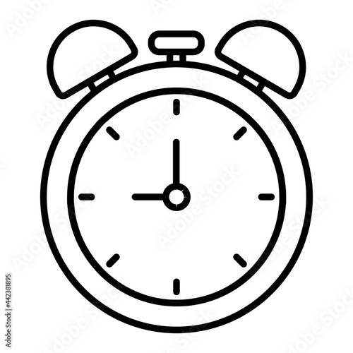 An editable design icon of alarm clock