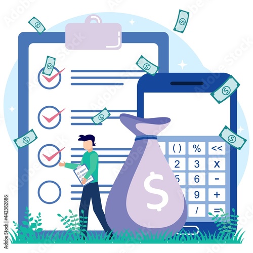 Illustration vector graphic cartoon character of public finance