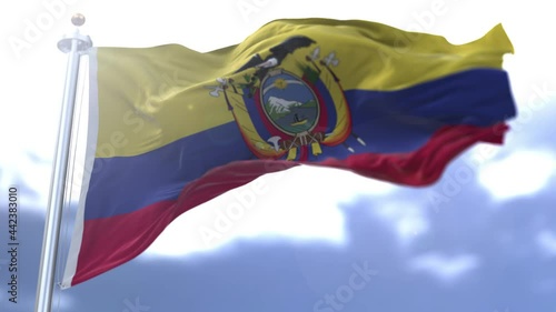 Ecuador flag waving against the sky