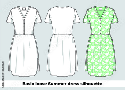 Basic loose summer dress silhouette
