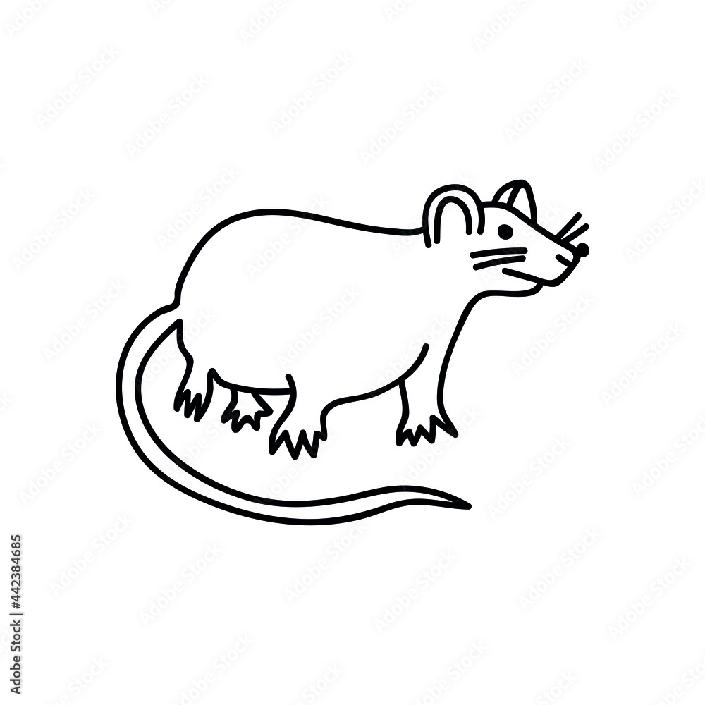 Single hand drawn mouse. Doodle vector illustration. Isolate on a white background. Goblincore print. Single hand drawn mouse. Doodle vector illustration. Isolate on a white background. Goblincore print.