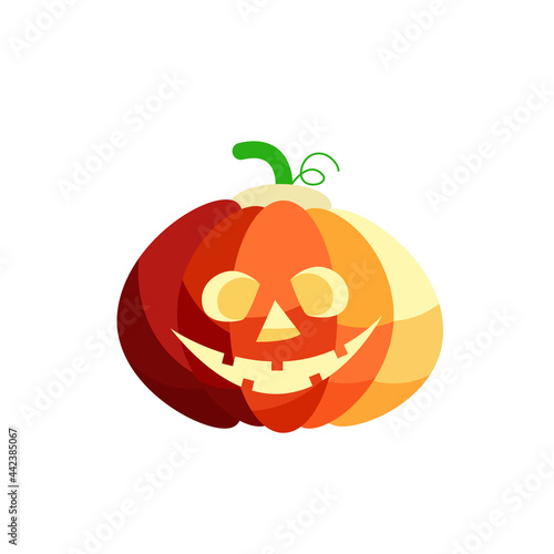 Wallpaper Mural Pumpkin on white background. The main symbol of the Happy Halloween holiday. Orange pumpkin with smile for your design for the holiday Halloween. Vector illustration.
 Torontodigital.ca