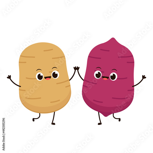Sweet potato cartoon. Sweet potato character design.
