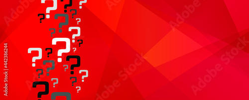 question mark on red background