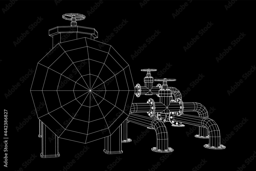 Oil tank storage of flammable materials and pipeline with valve ...