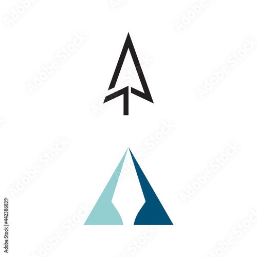 Vintage Rustic Hipster Arrowhead Spear Hunting Logo Design