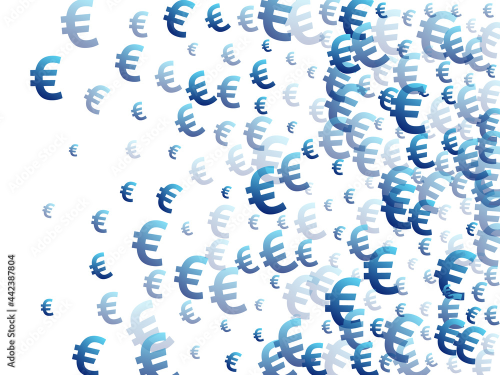 Euro blue signs scatter money vector background. Euro blue signs scatter money vector background.