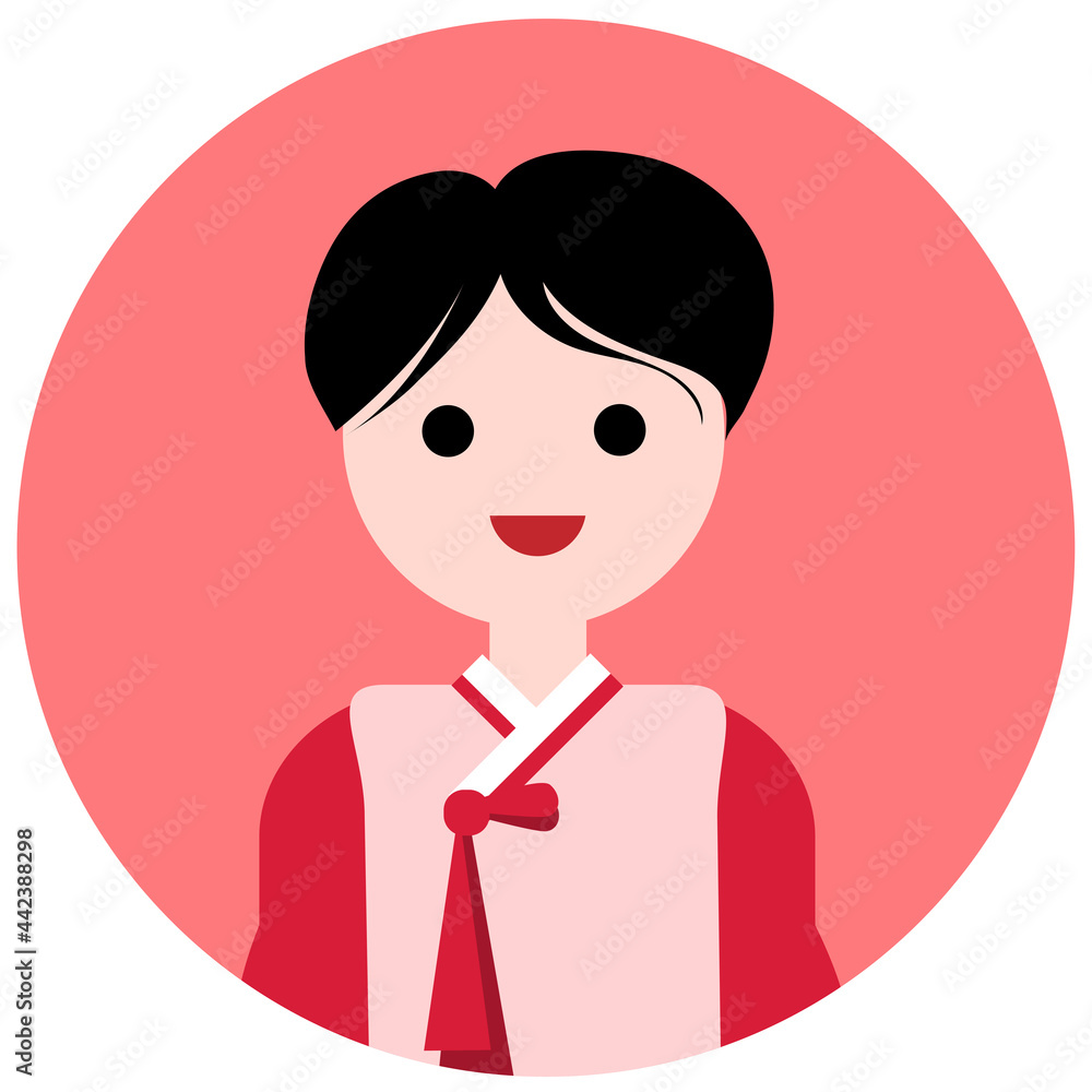 Cute Boy in Korean Hanbok Vector Illustration Cute Boy in Korean Hanbok Vector Illustration