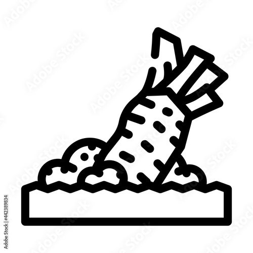 rubbing wasabi line icon vector. rubbing wasabi sign. isolated contour symbol black illustration