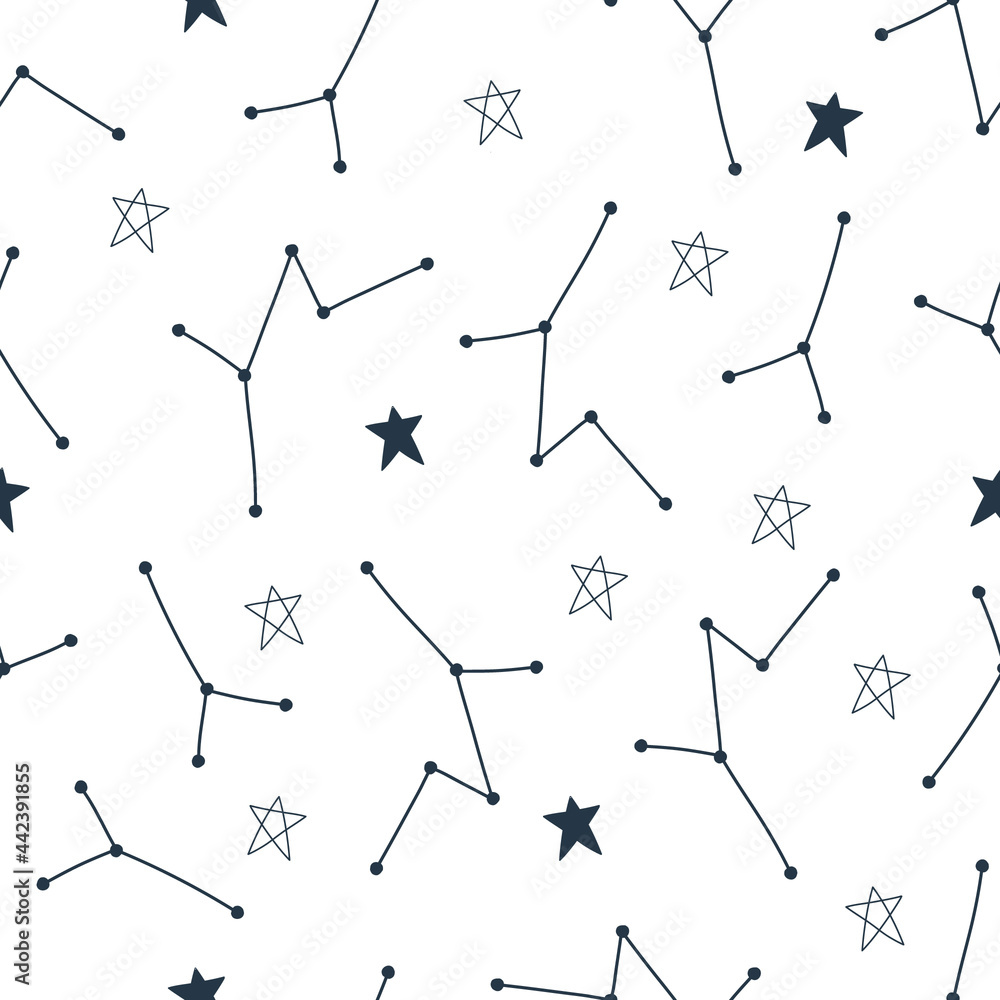 Naklejka Seamless pattern with stars