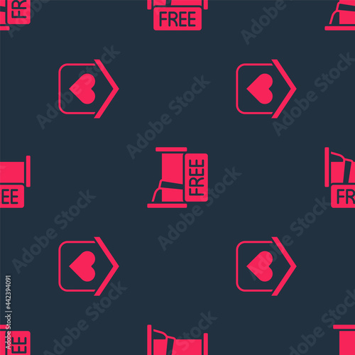 Set Shelter for homeless and Free overnight stay house on seamless pattern. Vector