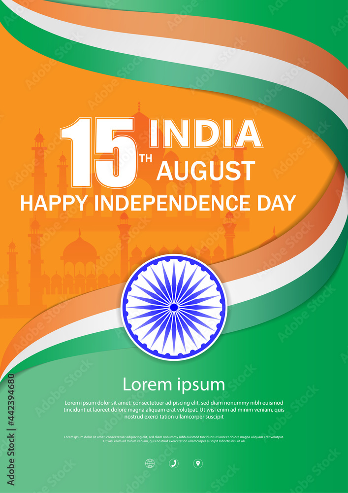 15 th August Indian Independence Day vector illustration background ...