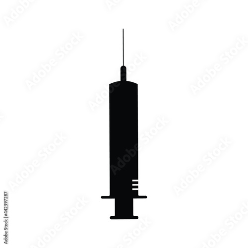 Syringe silhoutte on white background, Medical Silhoutte Object