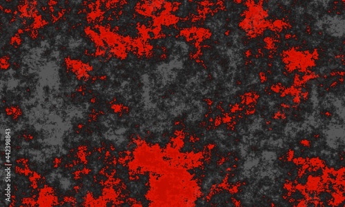 Dark grunge texture with noise and red spots in black colors. Abstract background