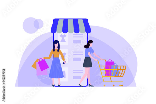 online shopping vector illustration