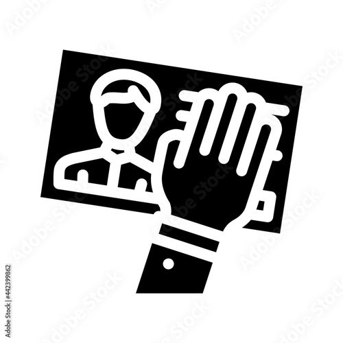 client data theft kyc glyph icon vector. client data theft kyc sign. isolated contour symbol black illustration