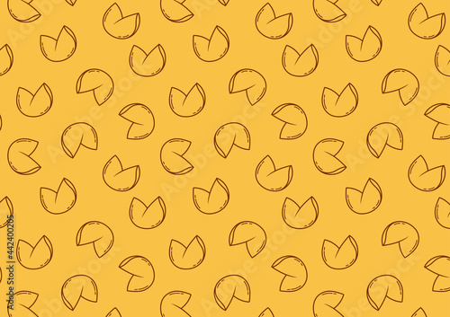 Fortune cookie pattern wallpaper. Fortune cookie symbol vector.
