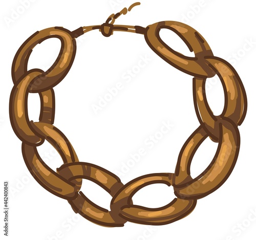 Golden chain, jewelry and accessories for women