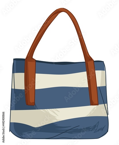 Hand bag in nautical style, fashionable accessory