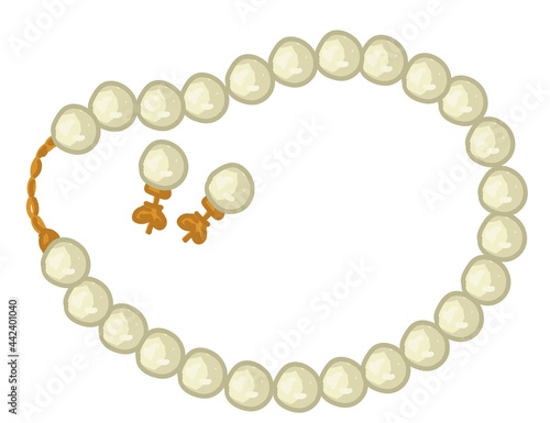 Pearl necklace and earrings, elegant jewelry set