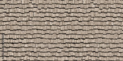 Seamless Texture of Cedar Wood Shakes Shingles