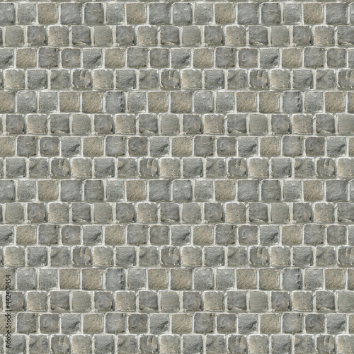 Seamless Tileable Texture of Square Stone Pavers or Bricks