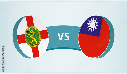 Alderney versus Taiwan, team sports competition concept.