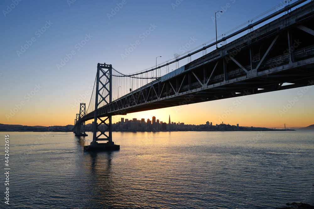 sunset at bay bridge san francisco sunset at bay bridge san francisco