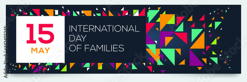 Creative design for (International Day of Families), 15 May, Vector illustration.