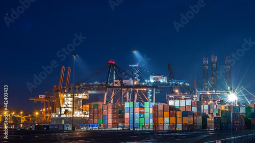 Container terminal in the port of Gdynia, Poland.