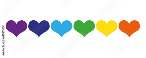 Herzen in Regenbogenfarben