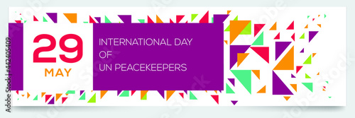 Creative design for (International Day of UN Peacekeepers), 29 May, Vector illustration.