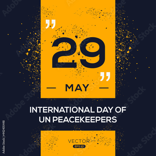 Creative design for (International Day of UN Peacekeepers), 29 May, Vector illustration.