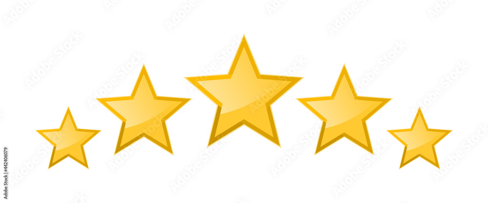 Obraz premium Five stars rating vector icon