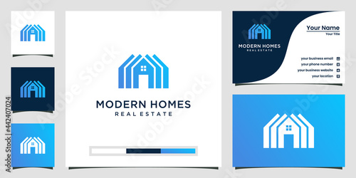 Build house logo with flat art style. home build abstract for logo