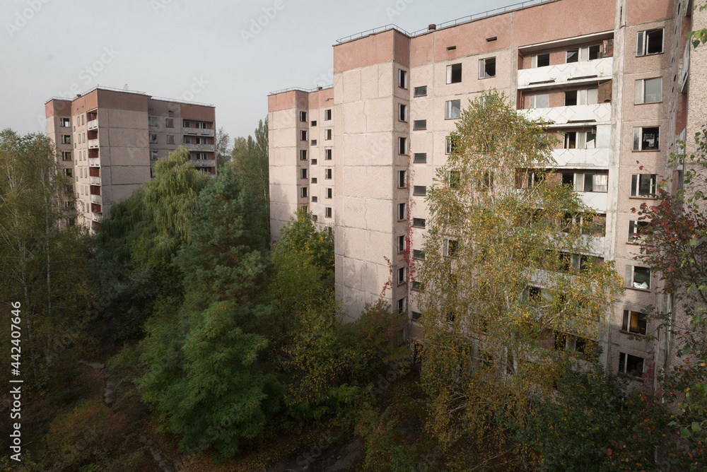 Buildings in abandoned ghost town Pripyat Buildings in abandoned ghost town Pripyat